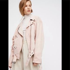 NWT Free People rose 🌹 denim jacket